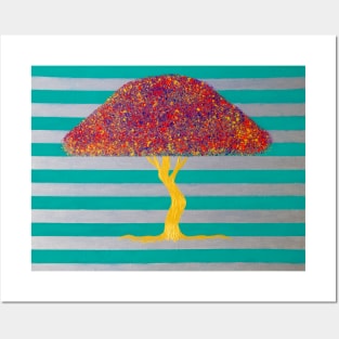 Candied Striped Golden Tree Posters and Art